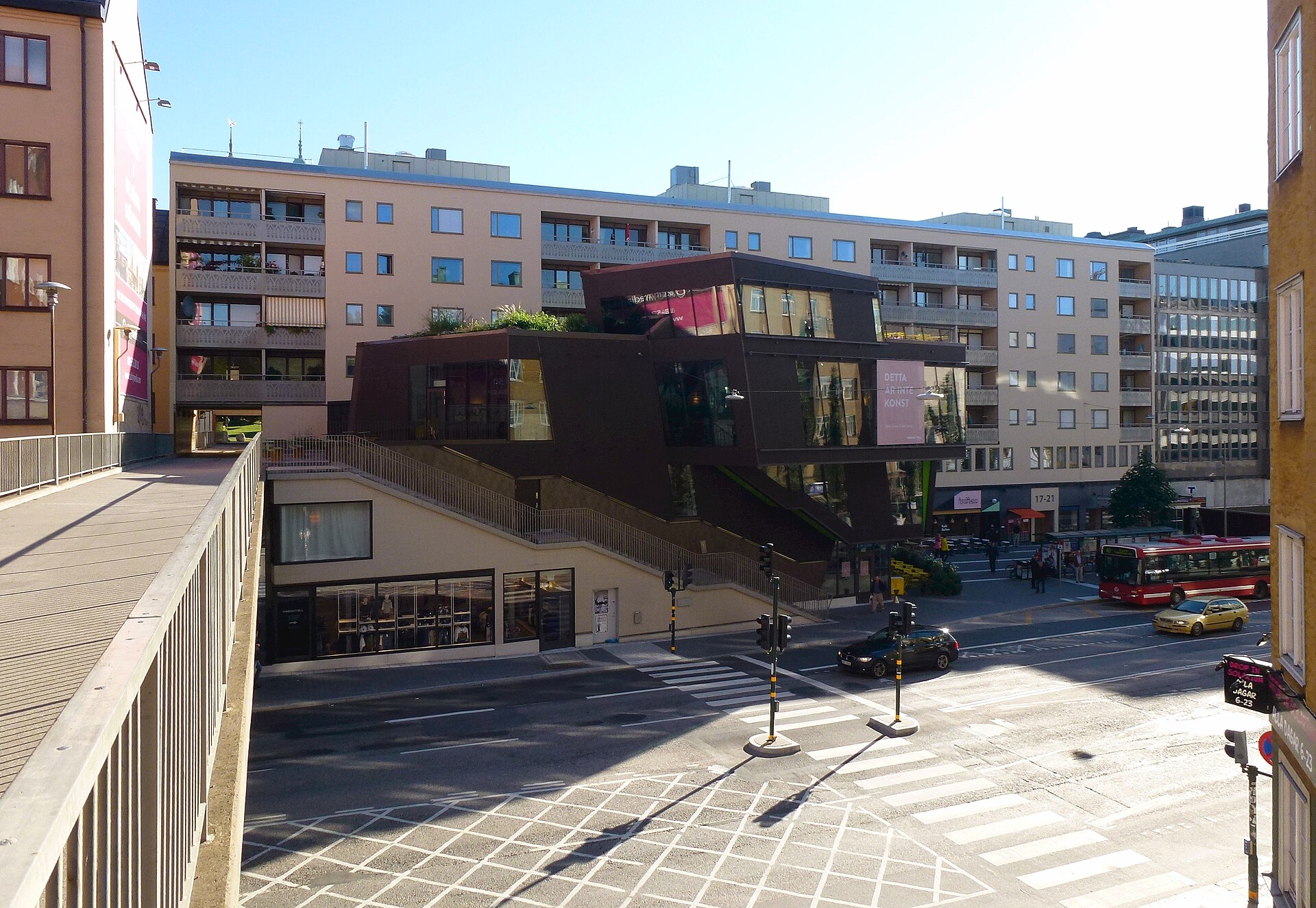 Hornstull Centrum och korsningen Långholmsgatan sedd uppifrån