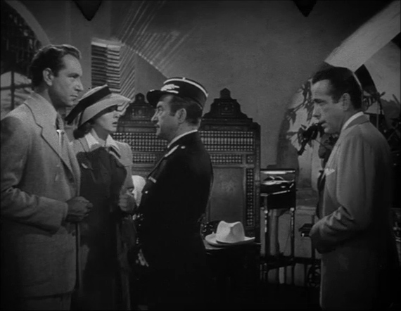 Paul Henreid, Ingrid Bergman, Claude Rains och Humphrey Bogart i trailern till Casablanca 1942