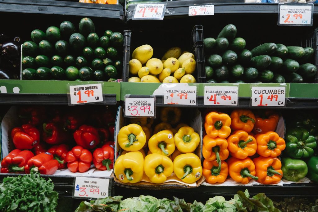 Vegetables in a grocery store