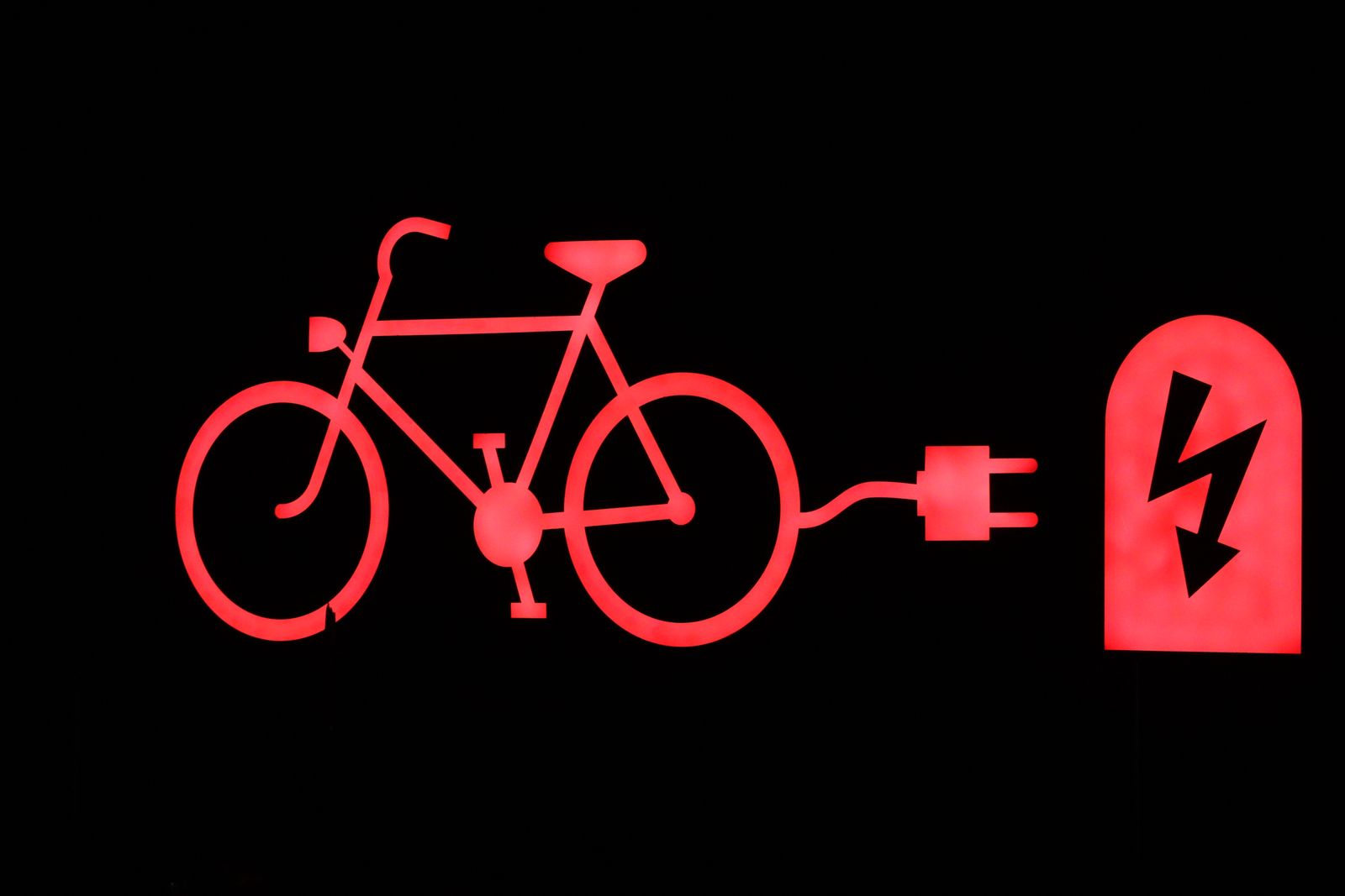 Symbol för laddning av en elcykel