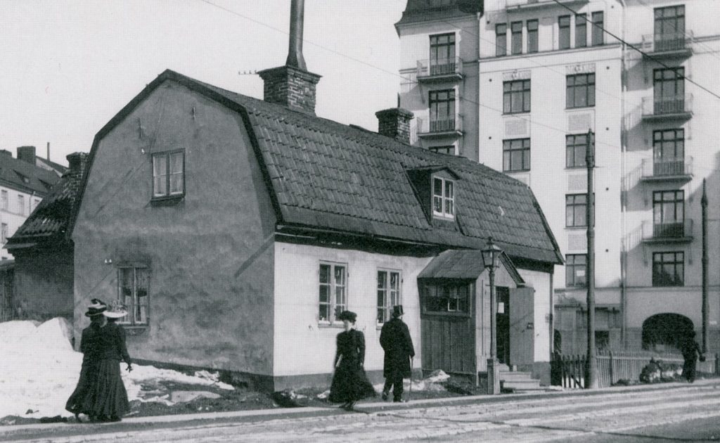 Den gamla tullstugan vid nuvarande Fridhemsplan på Kungsholmen, fotograferad på 1910-talet.