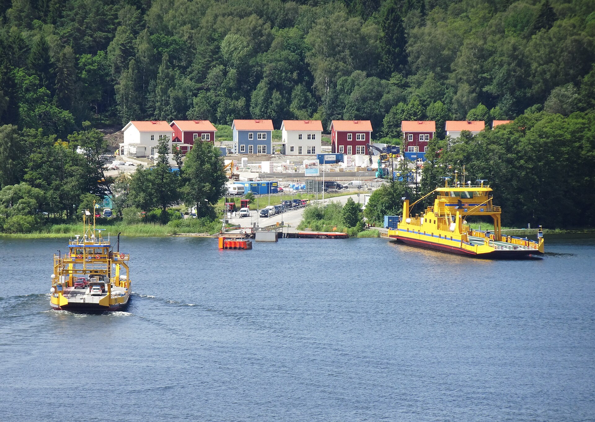 Vägfärjor på Ekeröleden över Mälaren