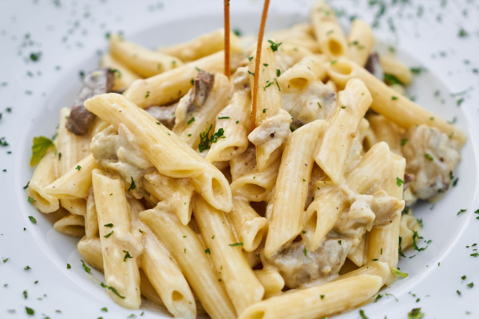 Krämig vegansk pasta utan grädde