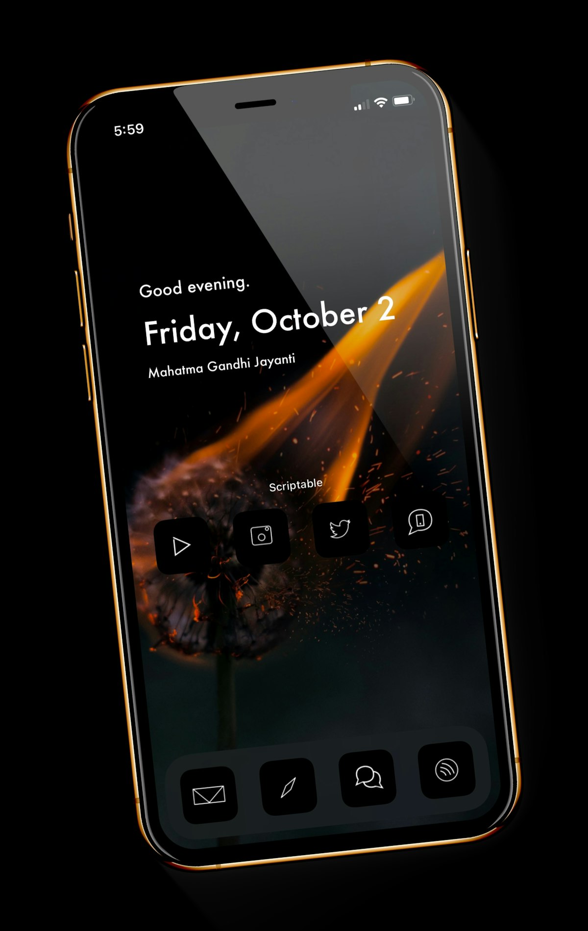 iPhone-skärm med appar