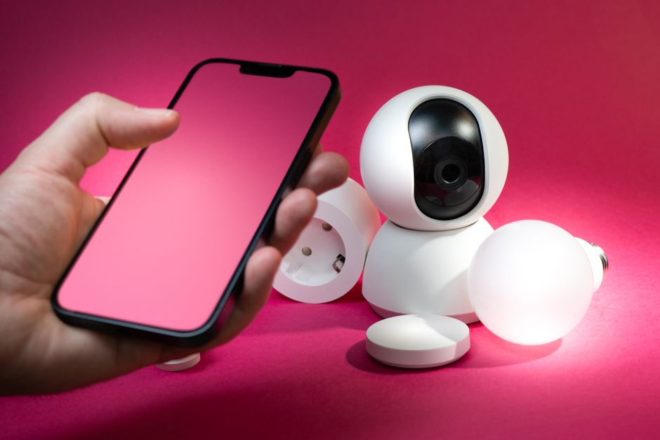 Smart hemlarm och säkerhetsenheter som styrs via mobilen
