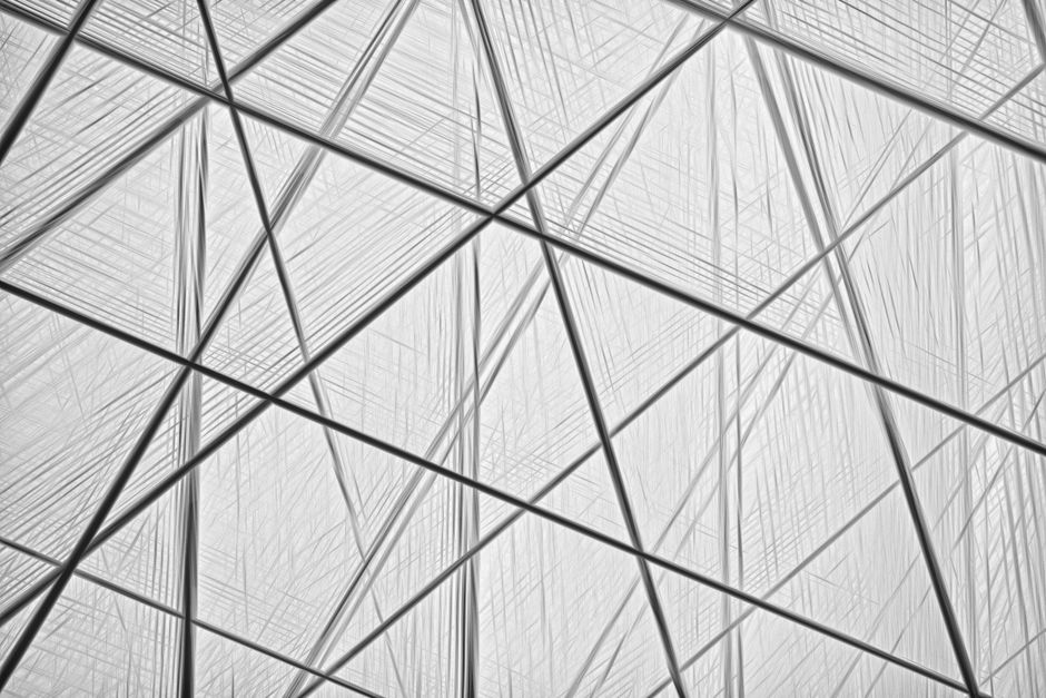 Intersecting structural grid representing site architecture