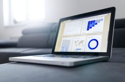 Laptop showing a web analytics dashboard