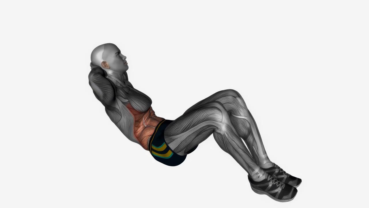Alternerande sneda sit-ups - slutposition