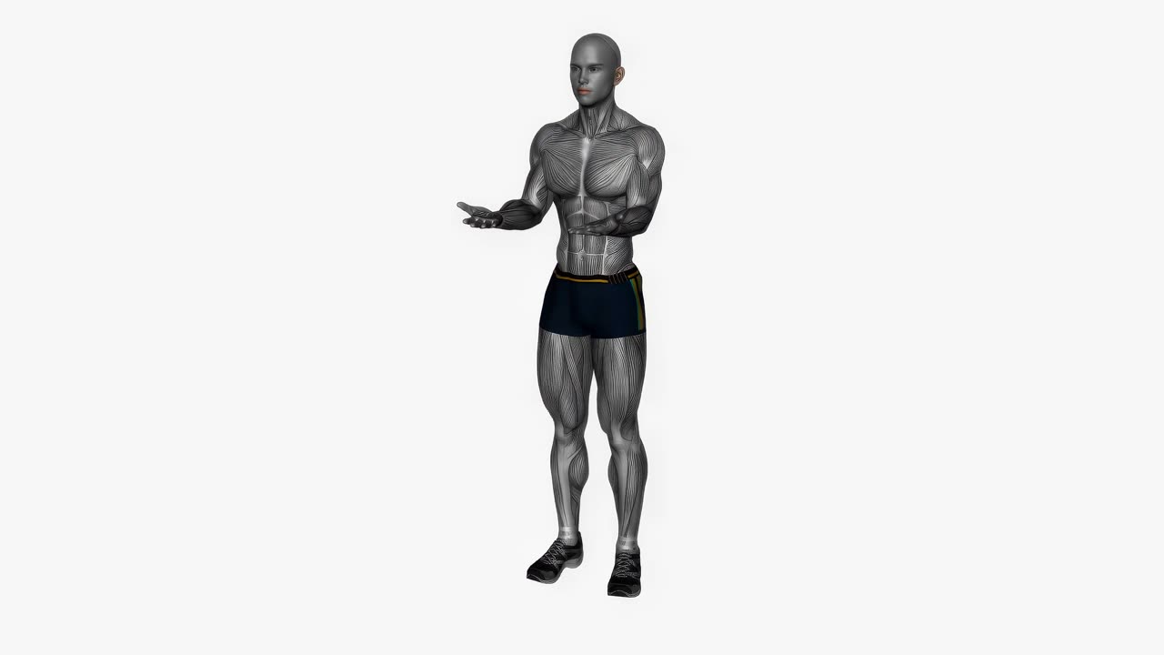 Armpulsar med handflatorna uppåt - slutposition