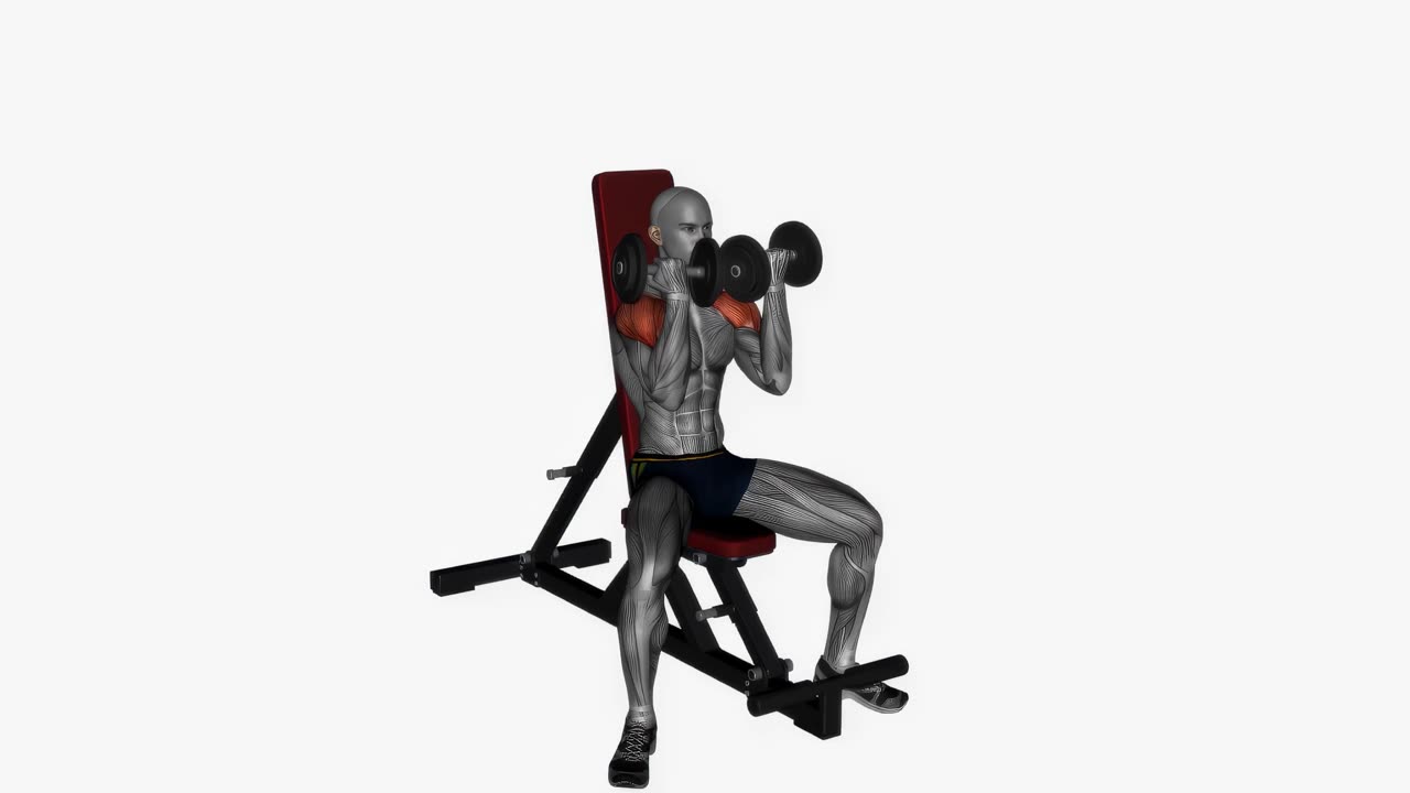 Arnold press med hantel - startposition