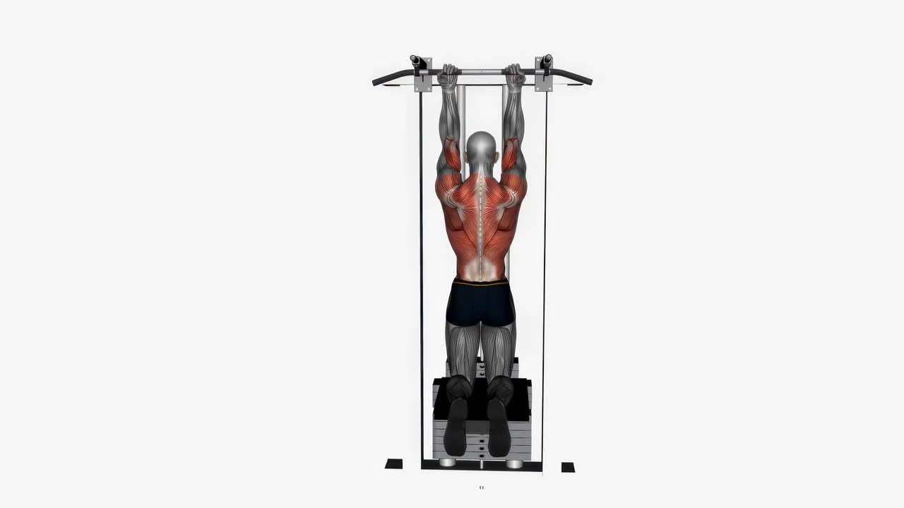 Assisterade chins med underhandsgrepp, normalt grepp - startposition