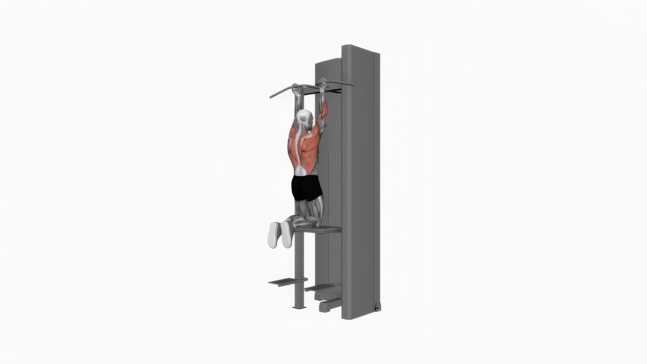 Assisterade chins med underhandsgrepp och smalt grepp - startposition