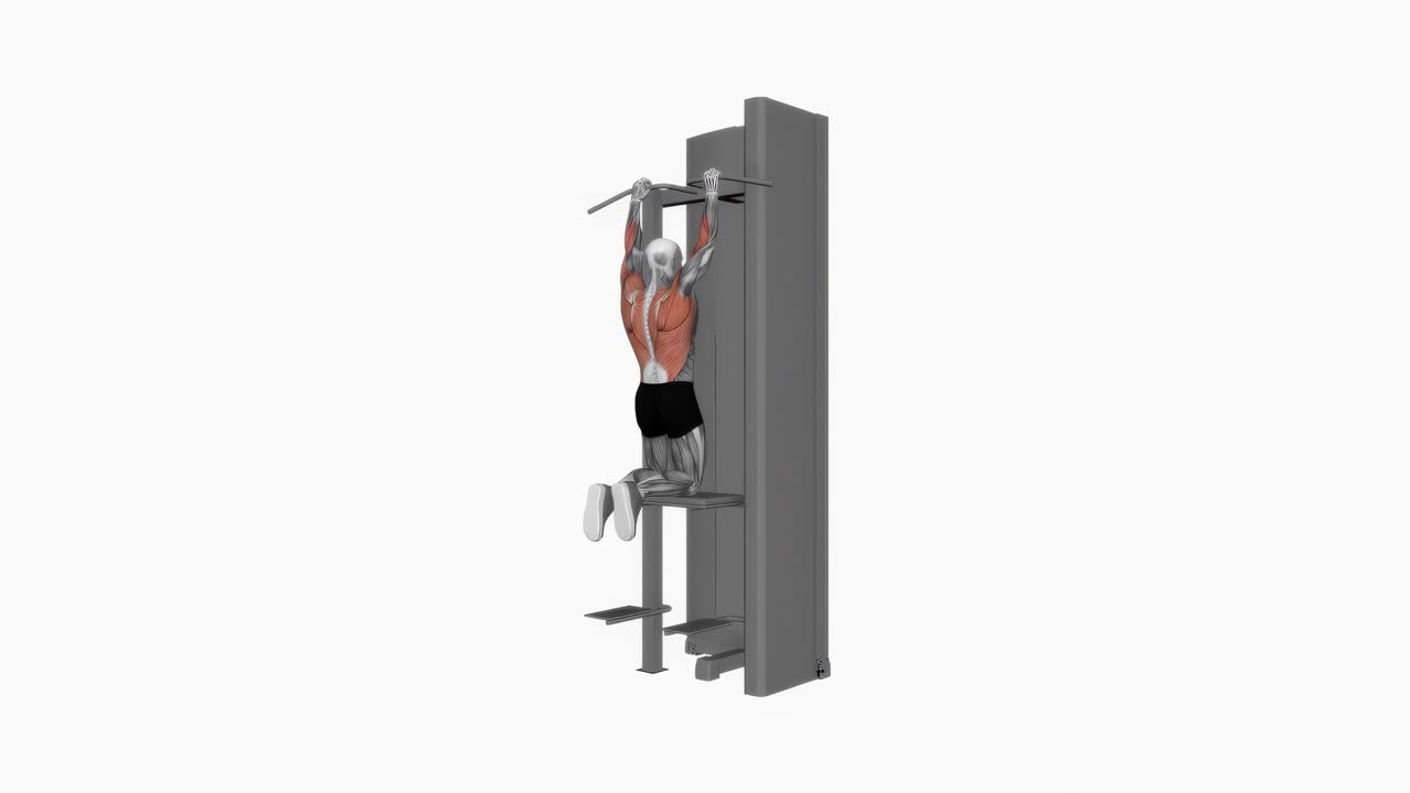 Assisterade chins med överhandsgrepp - startposition