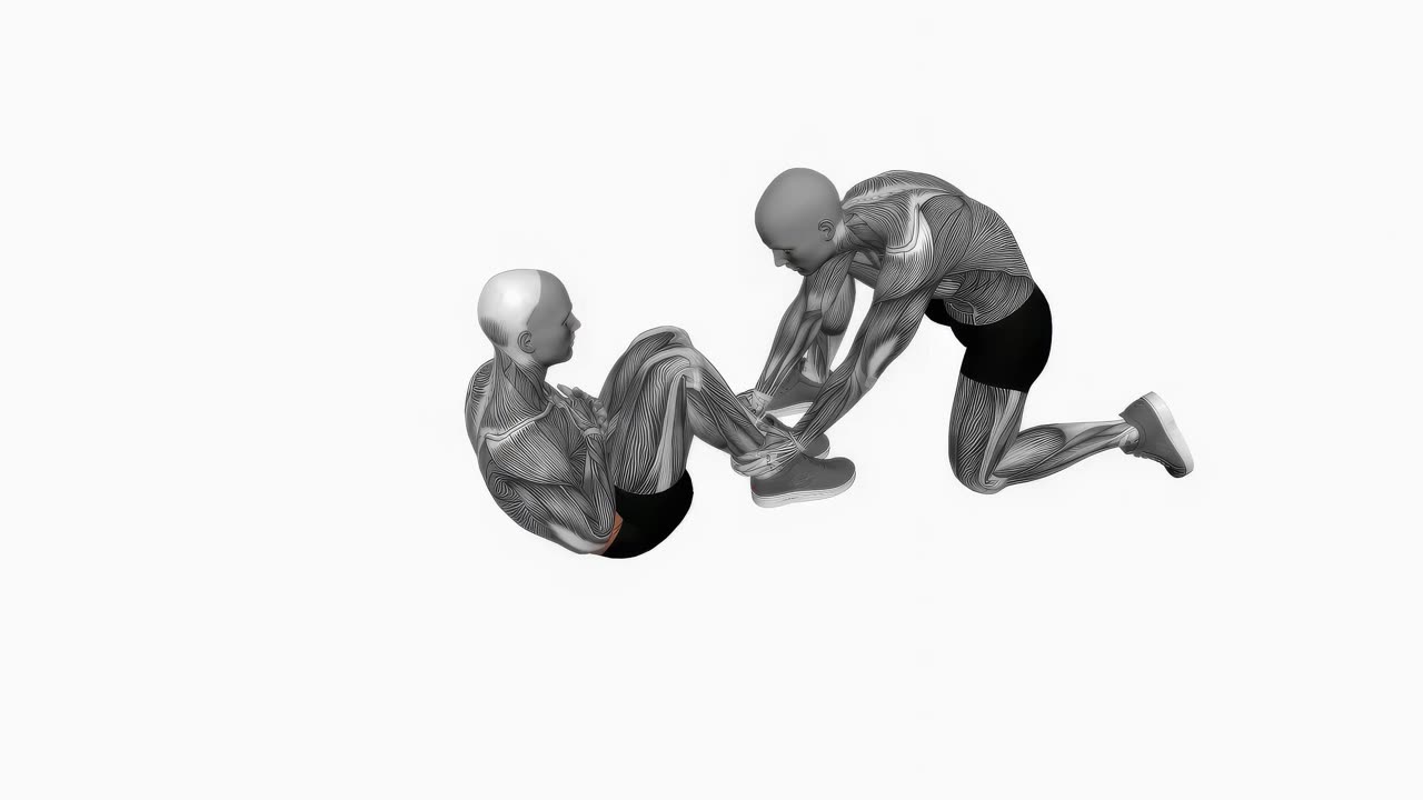 Assisterade sit-ups - slutposition
