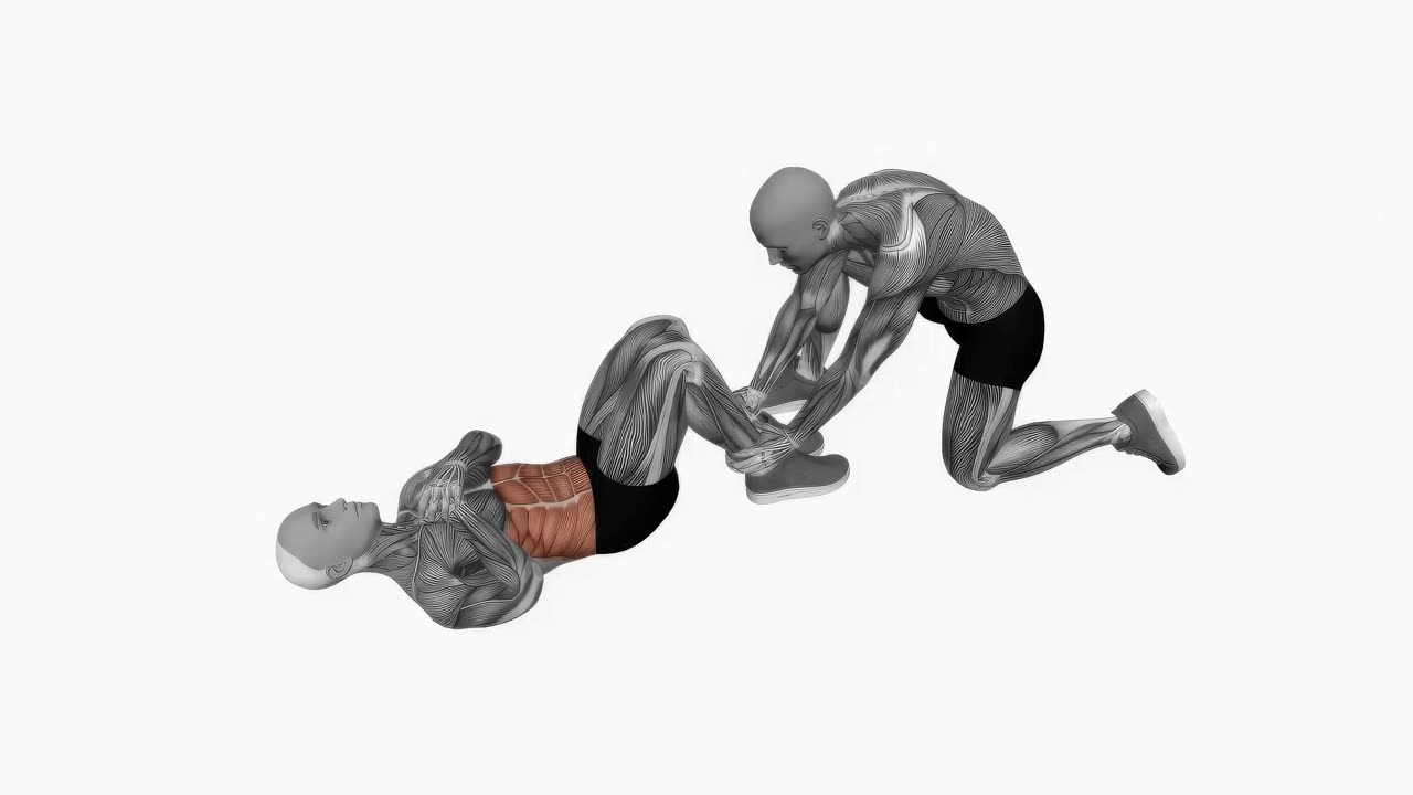 Assisterade sit-ups - startposition