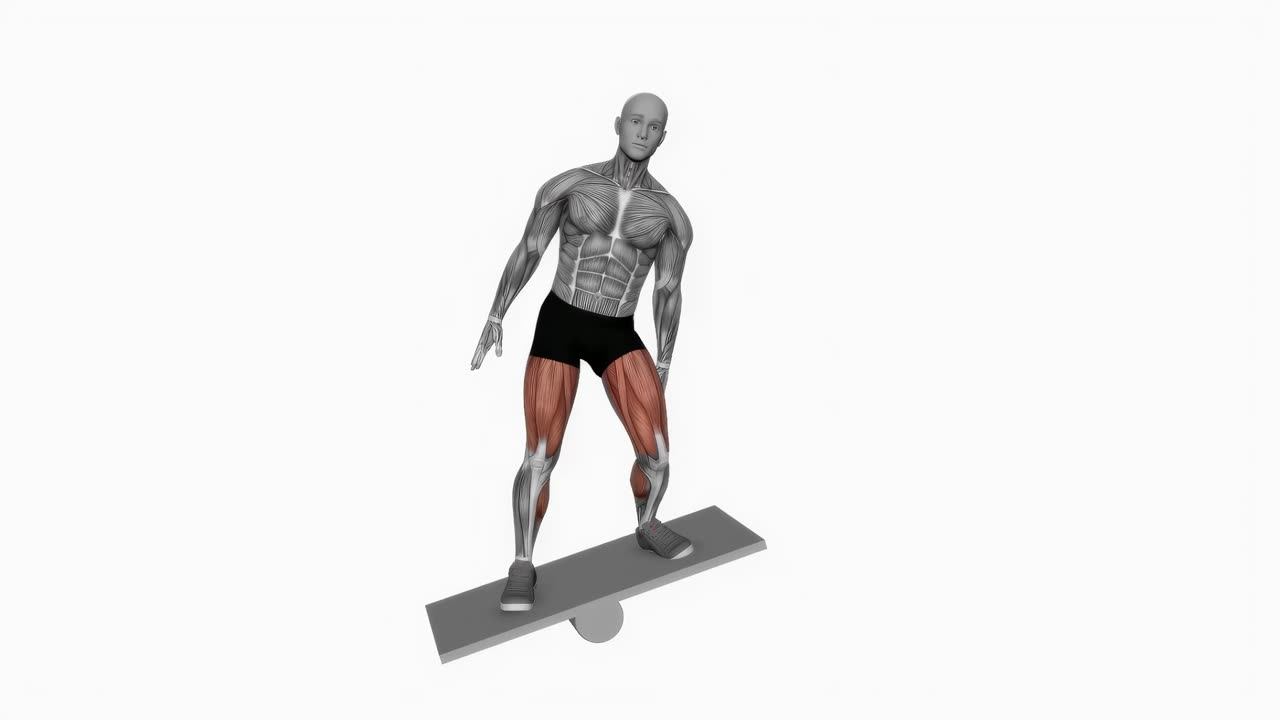 Lateral knäböj på balansbräda - startposition
