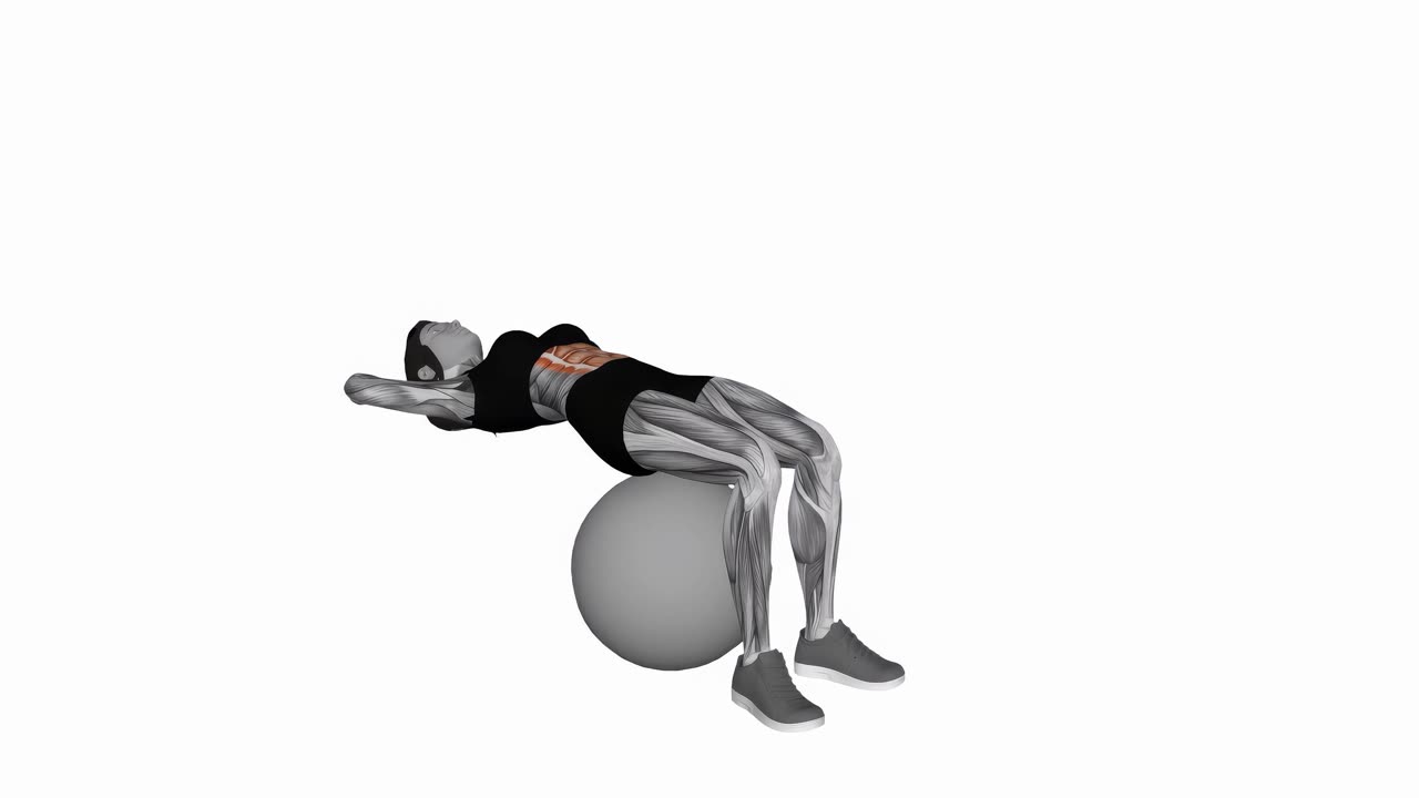 Sit-up på träningsboll - slutposition