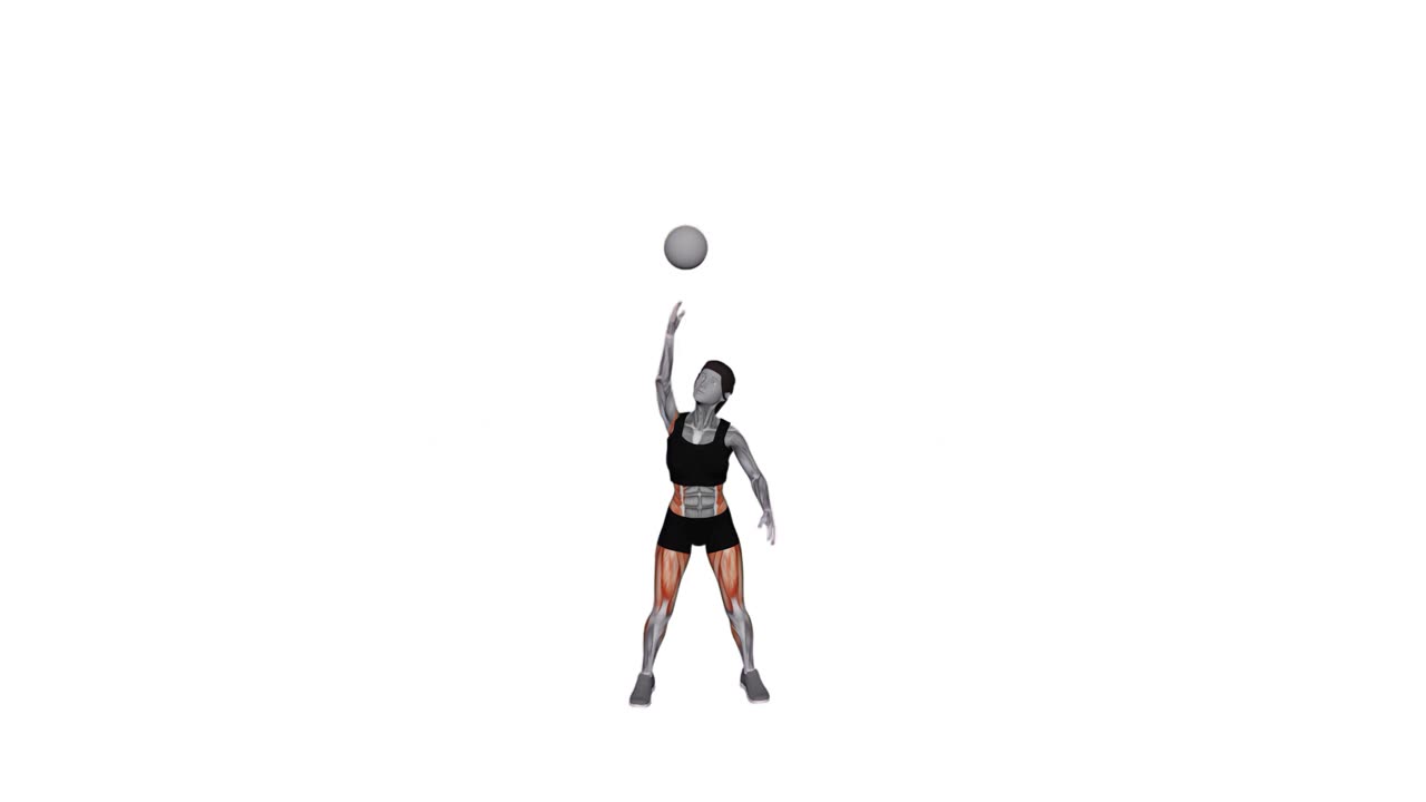 Knäböj med ballong - slutposition