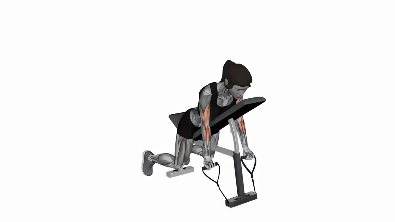 Liggande lutad curl med band - startposition
