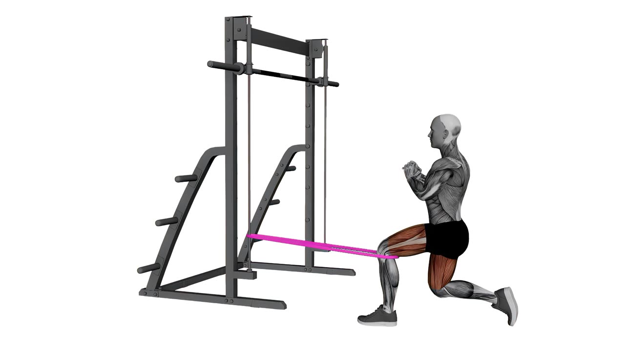 Spanish split squat med band - slutposition