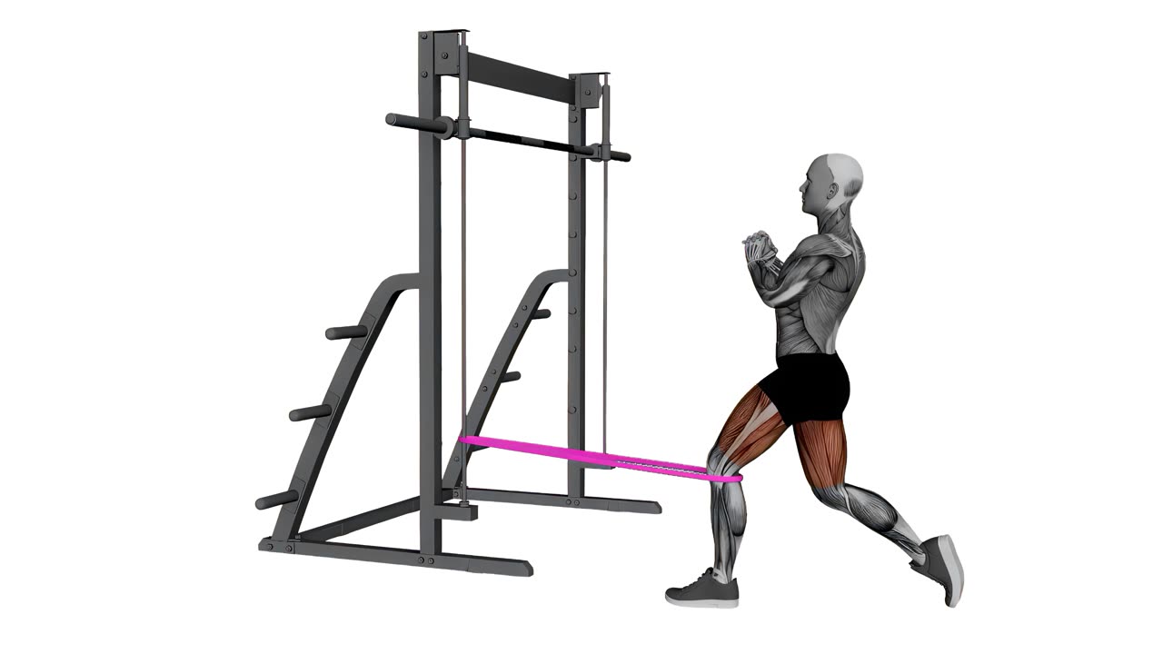Spanish split squat med band - startposition