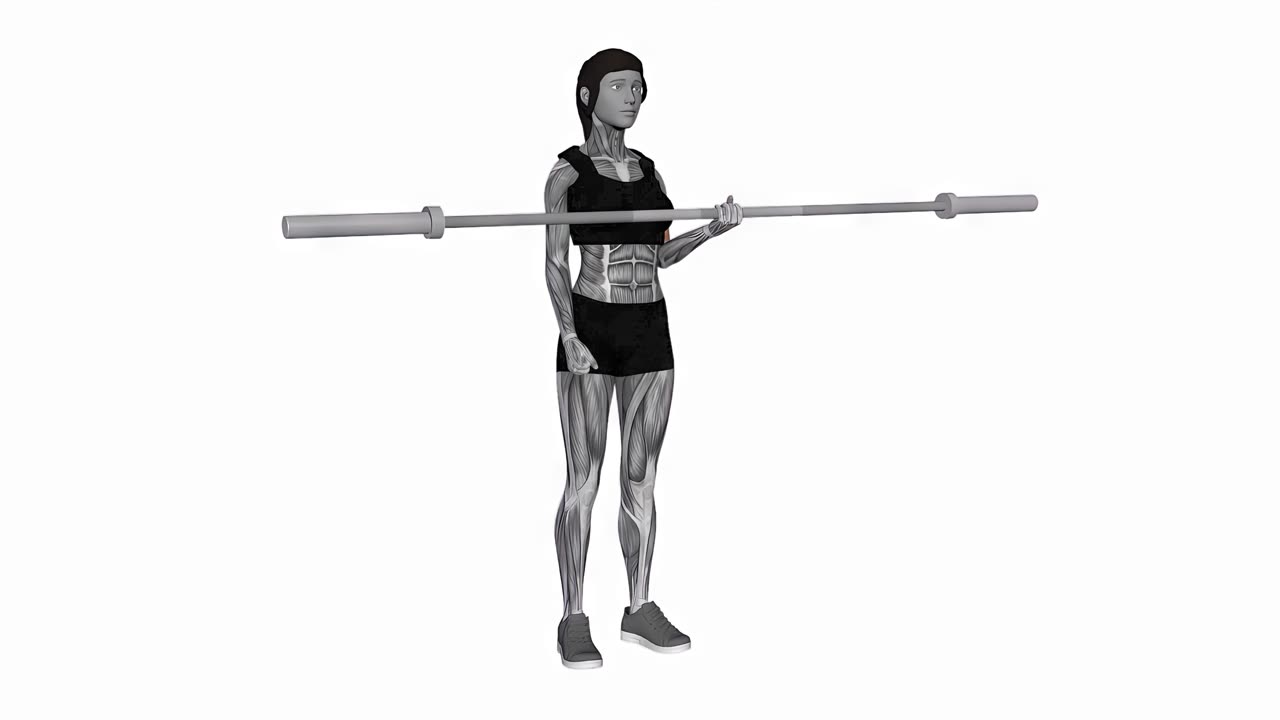 Alternerande skivstångscurl - slutposition