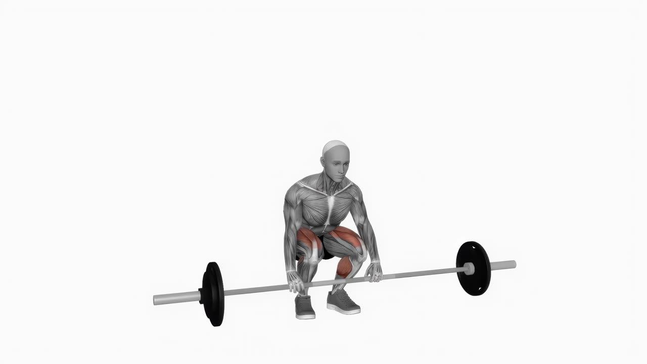 Frivändningsmarklyft med skivstång - startposition