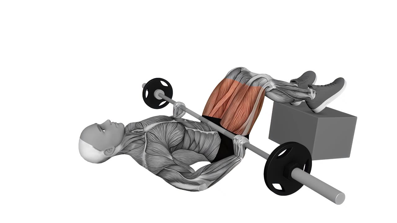 Hip thrust med skivstång och upphöjda fötter - startposition