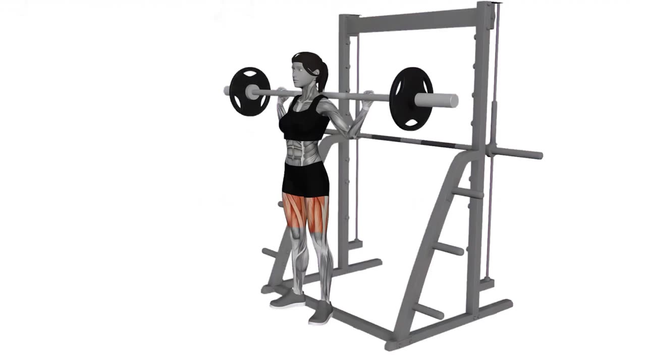 Knäböj med skivstång (med rack) - startposition