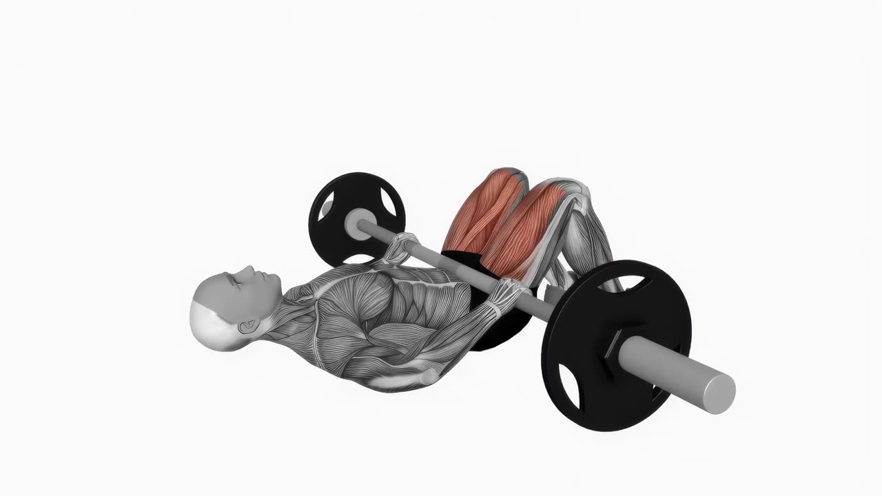 Höftlyft (glute bridge) med skivstång - startposition