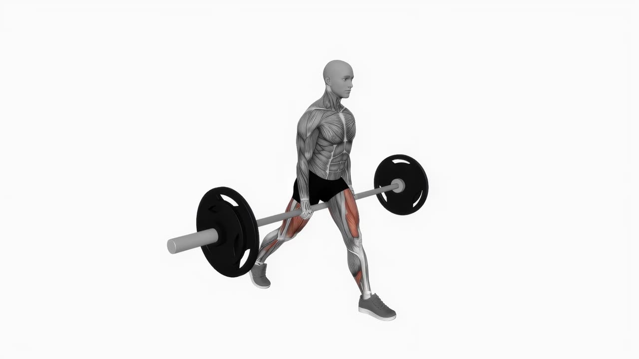 Jefferson split squat med skivstång - startposition