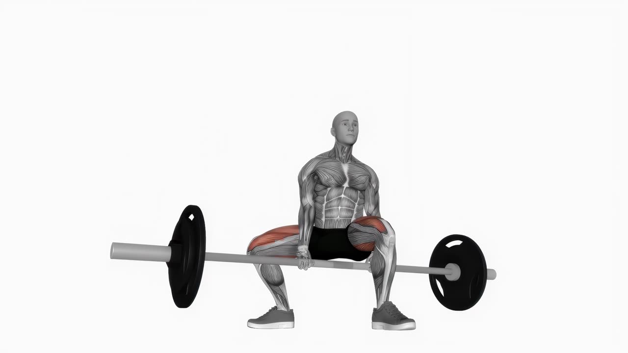 Jefferson squat med skivstång - slutposition