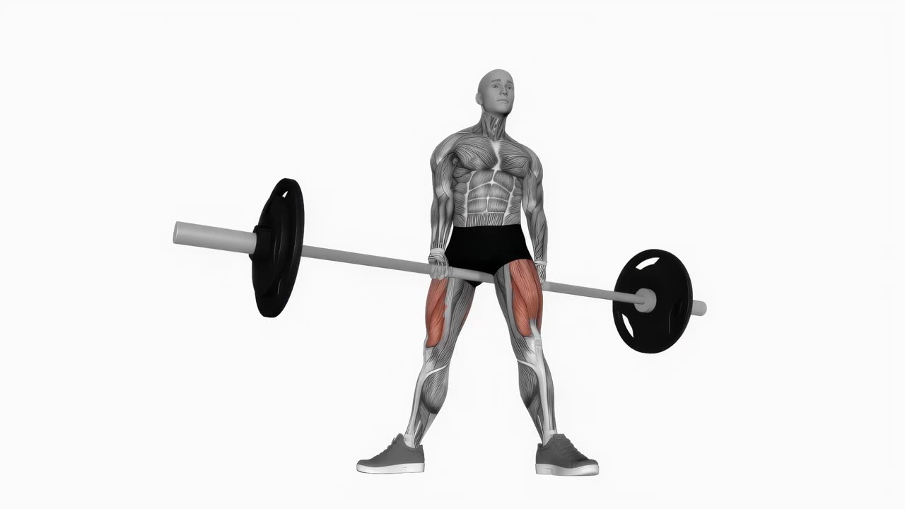 Jefferson squat med skivstång - startposition