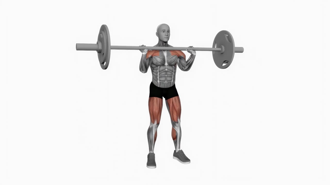Muscle clean med skivstång - slutposition