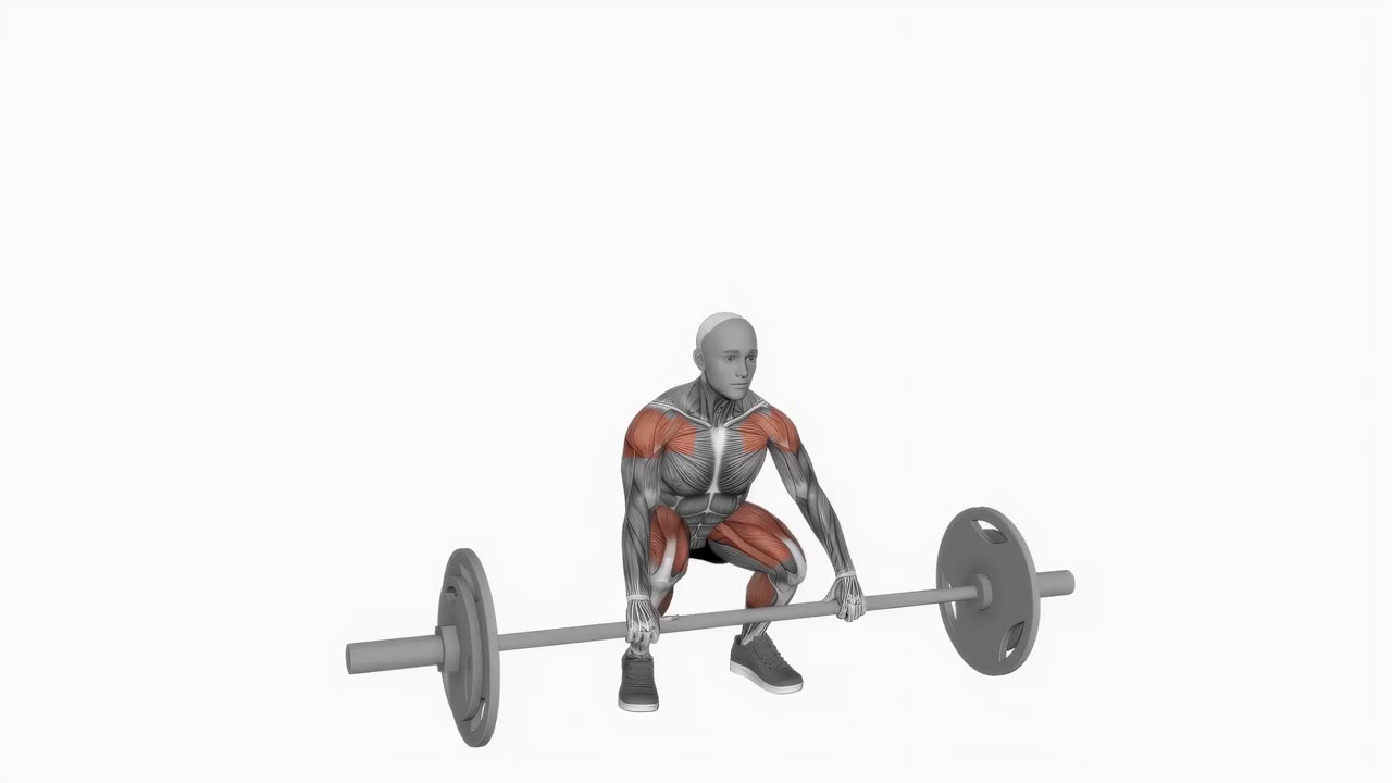 Muscle clean med skivstång - startposition