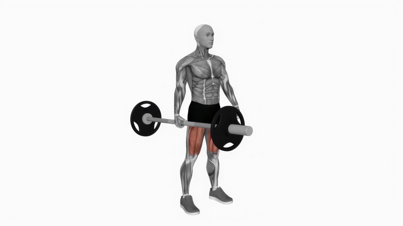 Enarms marklyft med skivstång - startposition