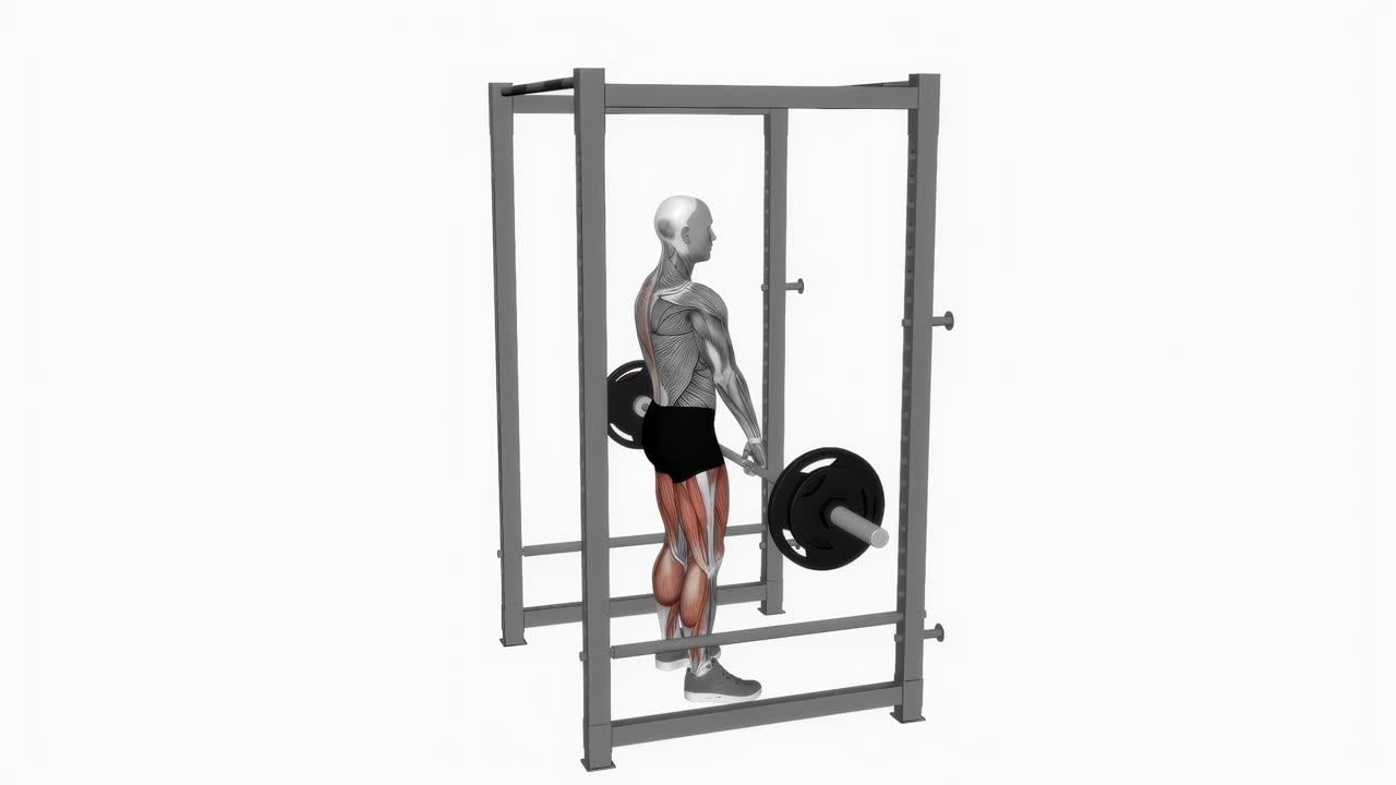 Rack pull med skivstång - slutposition