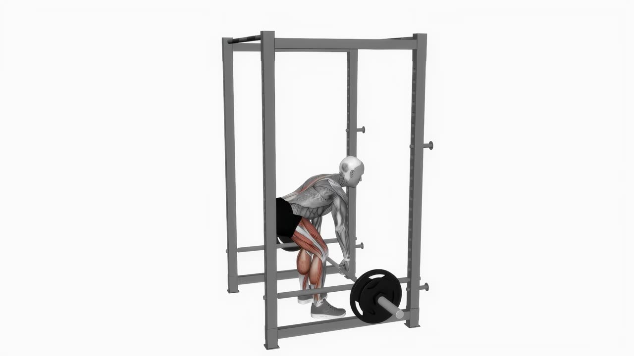 Rack pull med skivstång - startposition