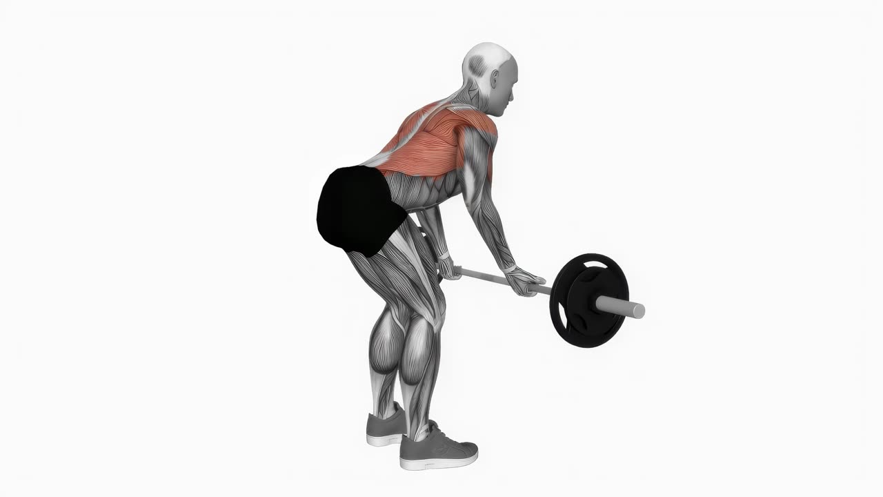 Skivstångsrodd med underhandsgrepp i framåtlutning - startposition