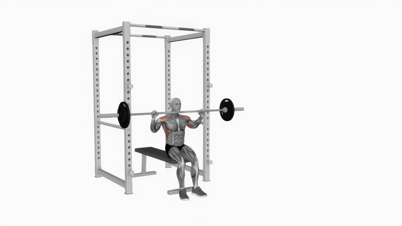 Sittande militärpress med skivstång - startposition