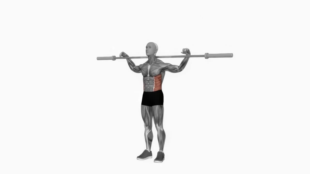Sidböj med skivstång - startposition
