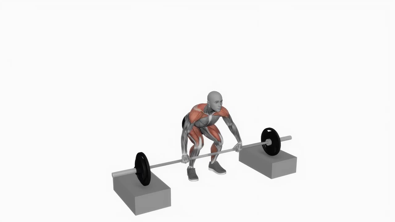 Ryck från block med skivstång - startposition