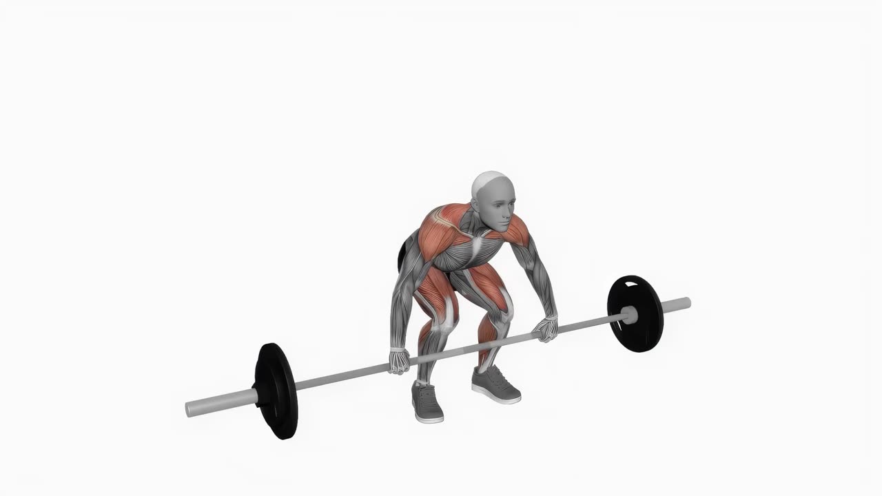 Ryckdrag med skivstång - startposition