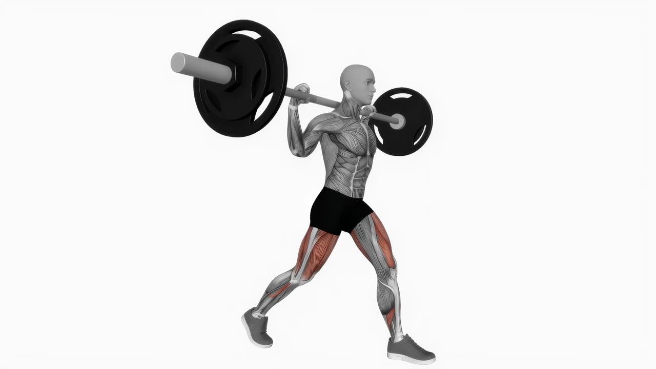 Skivstångs-split squat - startposition