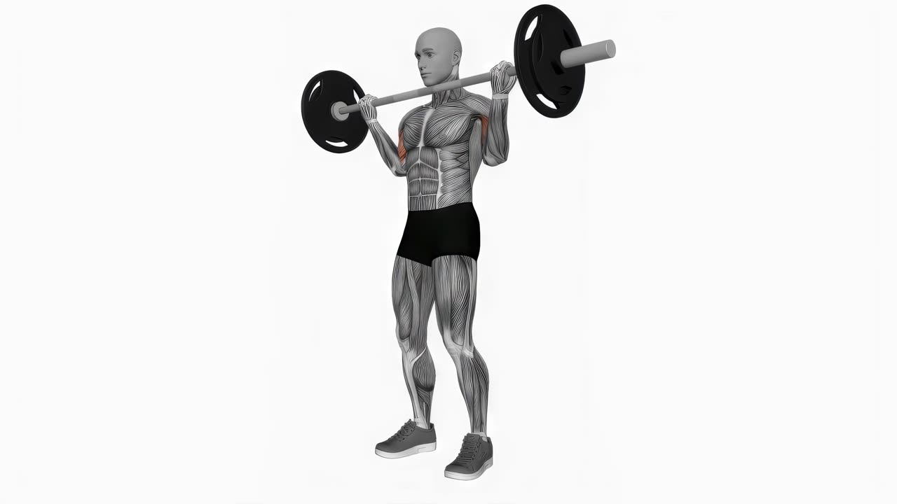 Bredsgrepp curl med skivstång - slutposition