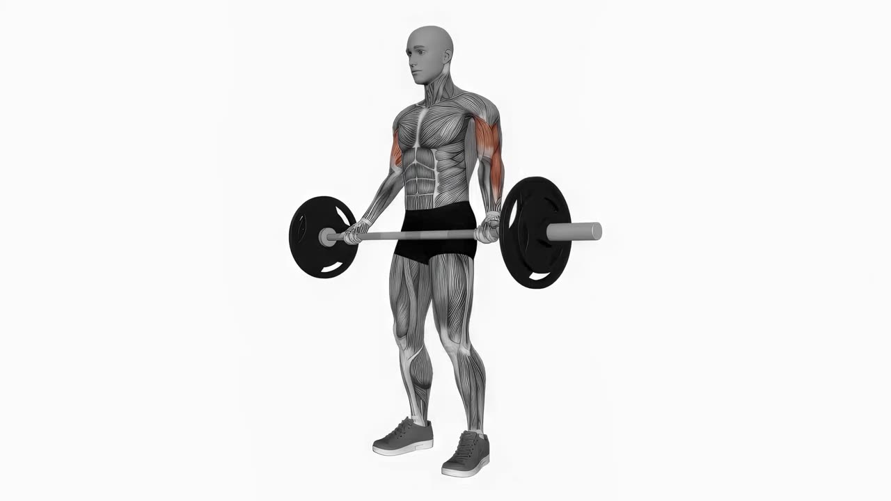 Bredsgrepp curl med skivstång - startposition