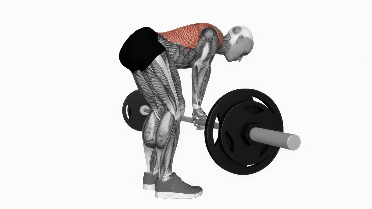 Föröverböjd skivstångsrodd - startposition