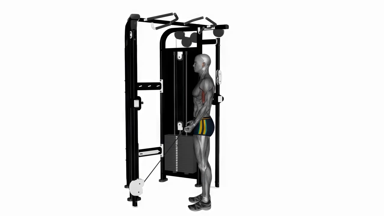 Stående curl med kabelmaskin, underhandsgrepp - startposition