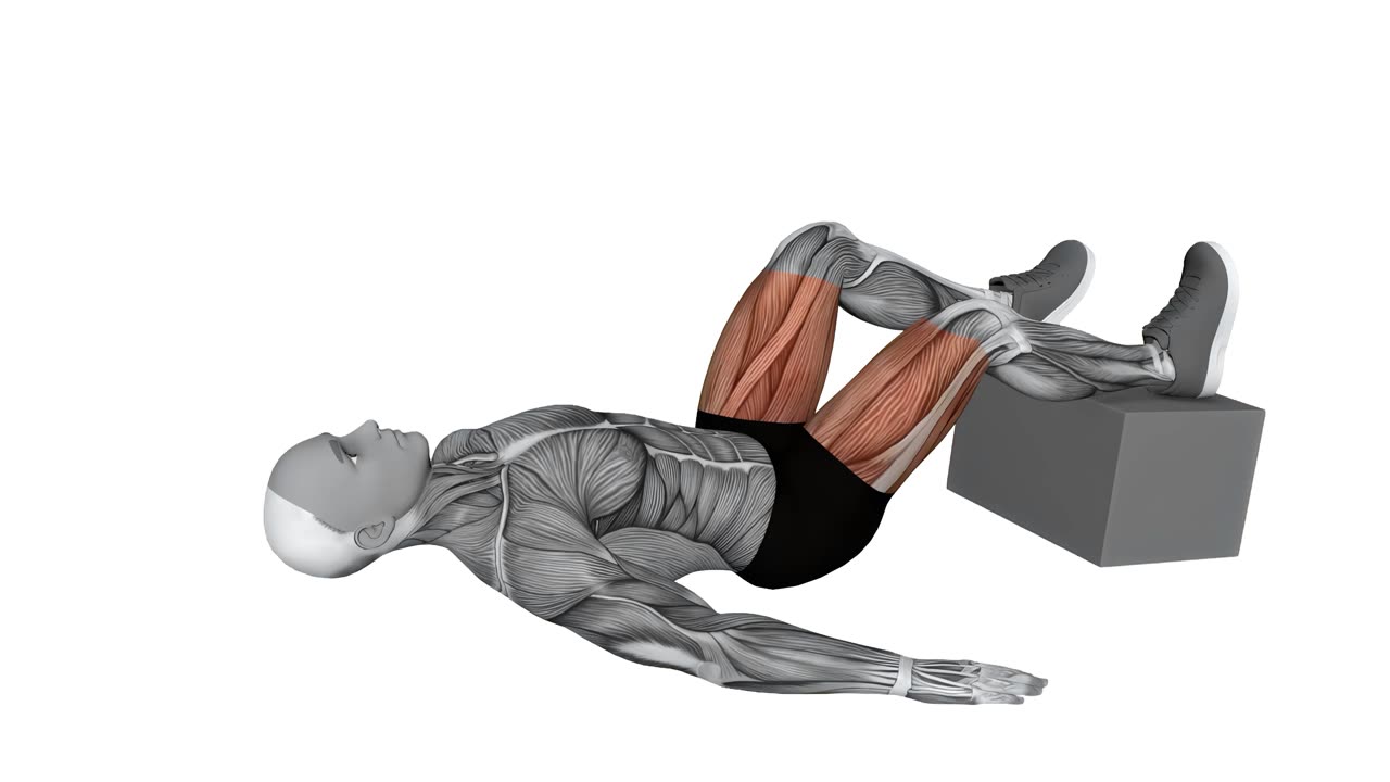 Hip thrust med fötterna upphöjda och förskjutet läge (kroppsvikt) - startposition