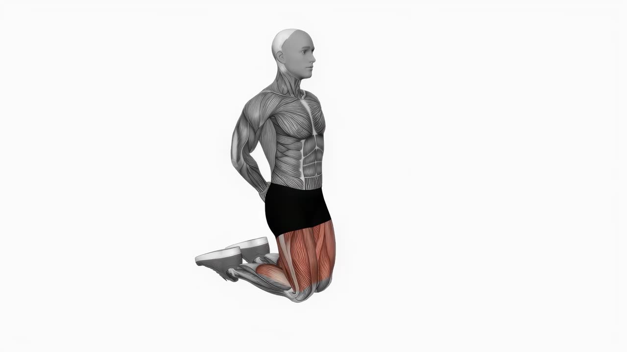 Knästående sissy squat med kroppsvikt - startposition